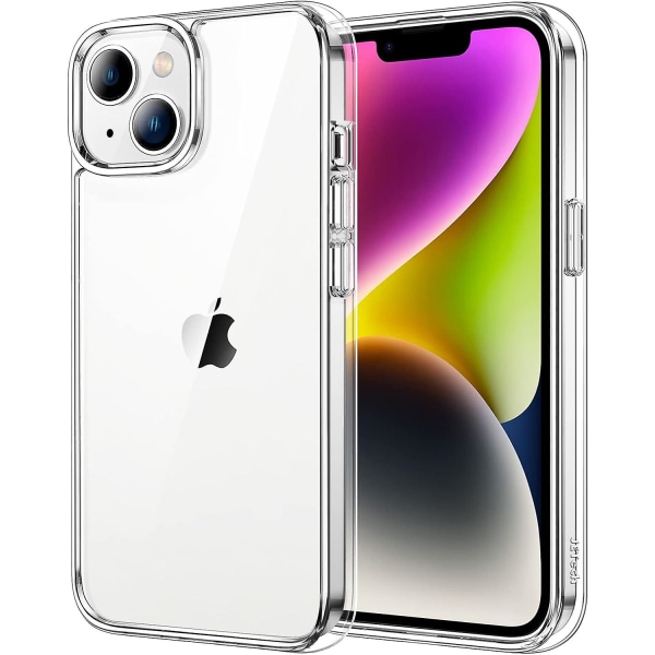 iPhone 14 6,1-tums case, anti-gulning och stötsäkert case, anti-scratch transparent cover (transparent)