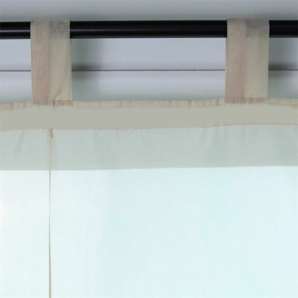 Romergardiner med spænder gardiner køkken Romergardiner gennemsigtigt spænde moderne rullegardiner voile sand B x H 120x155cm 1 stk.