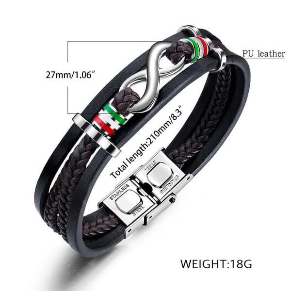 Läderarmband för män, sammanlänkat armband, keltiskt knutarmband