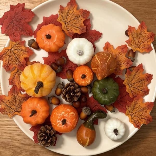 Gresskar høstdekorasjon - Borddekorasjon til Halloween, Thanksgiving