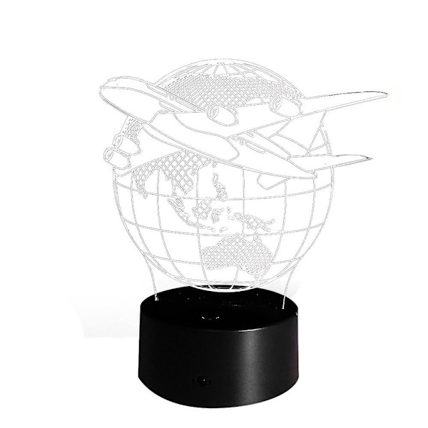 3D illusjon visuell nattlys endring led skrivebordslampe soverom hjemmedekor