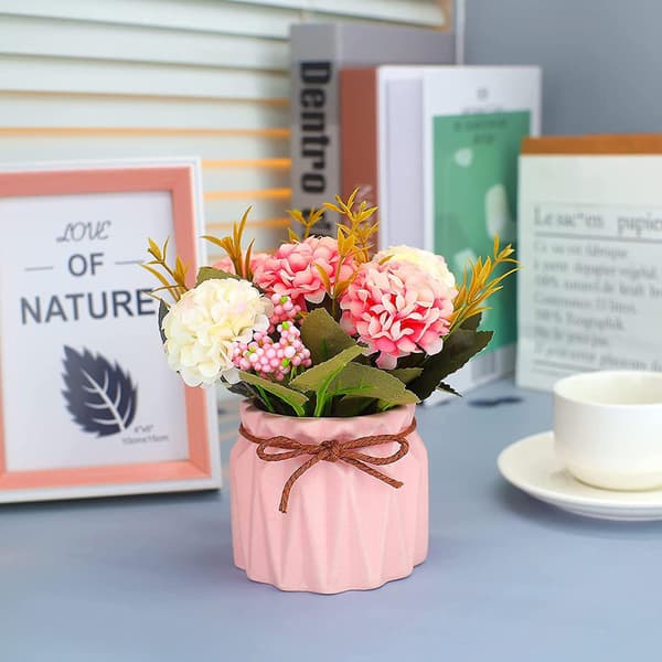Fräsch stil simulerad krukväxt dekor återanvändbar blomsterarrangemang dekor för sovrum (blågrön)