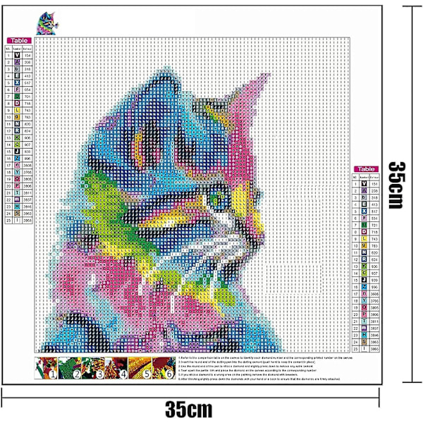 Diy 5d timanttimaalaus Pieni kissa Porkkana Iso tiikeri Timanttimaalaussarja Koti- ja toimistokoristeluun (35*35)