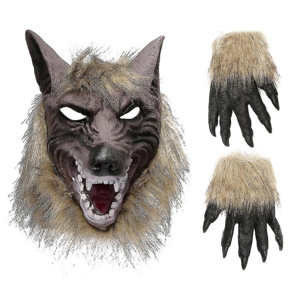 Barnvantar Spooky Wolf Dräkt Halloween Djurdräkt Karnevalsmasker Halloween Varulvsmask