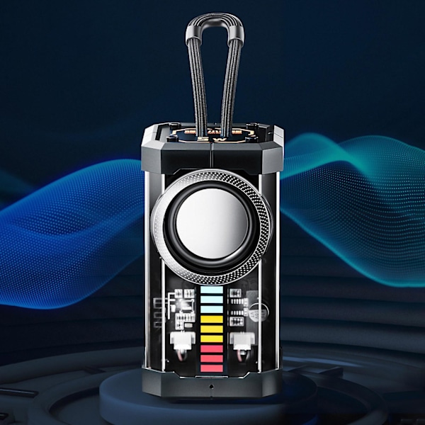 Bluetooth-kaiutin läpinäkyvällä mecha-tyylillä langaton Bluetooth-ääni kannettava ulko subwoofer mini kaiutin tyhjennys