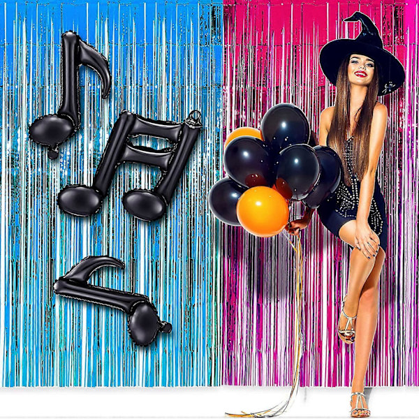10 stycken musikaliska aluminiumfolie ballonger gitarr ballong musik fest dekorationer berömda musiknot armband musik tema fest dekorationer musik