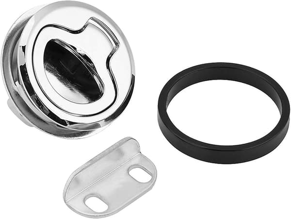 2 stk. Zinklegering Flush Hatch Latch, Flush Dørtræk Hatch Slam Latch Lås til Båd Autocamper, Sølv