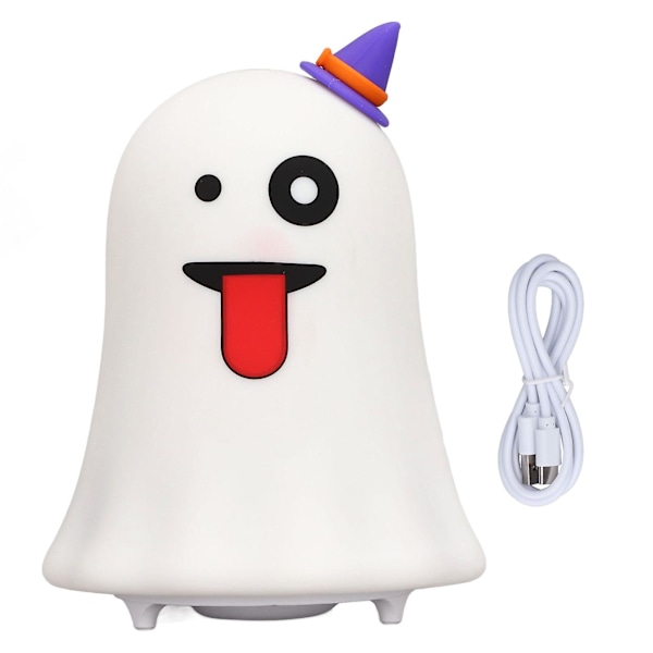 2024 LED sød natlampe spøgelsesformet 7 farver lys USB opladning silikone og ABS seng lys til børns soveværelse Halloween