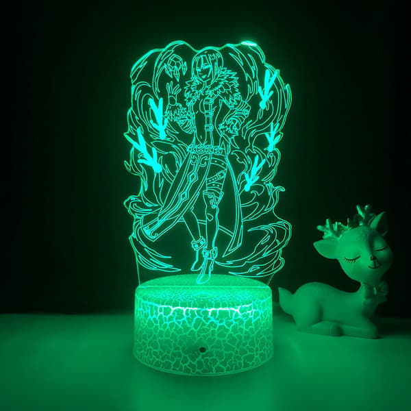 3D illusjonslampe Anime-karakter LED nattlys m