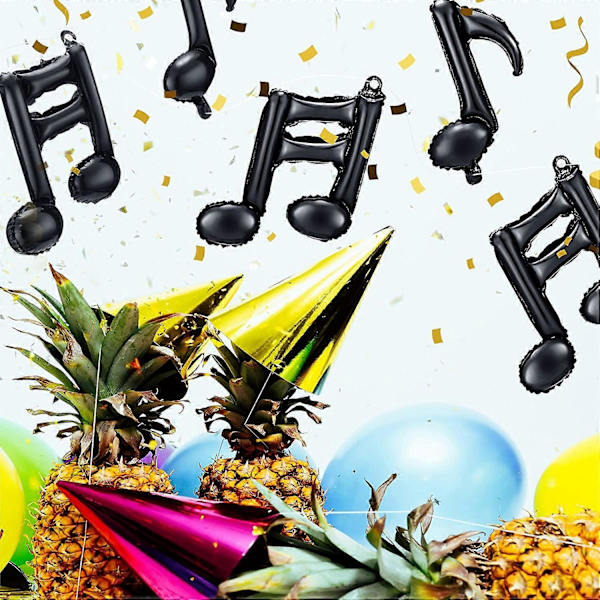 10 stycken musikaliska aluminiumfolie ballonger gitarr ballong musik fest dekorationer berömda musiknot armband musik tema fest dekorationer musik
