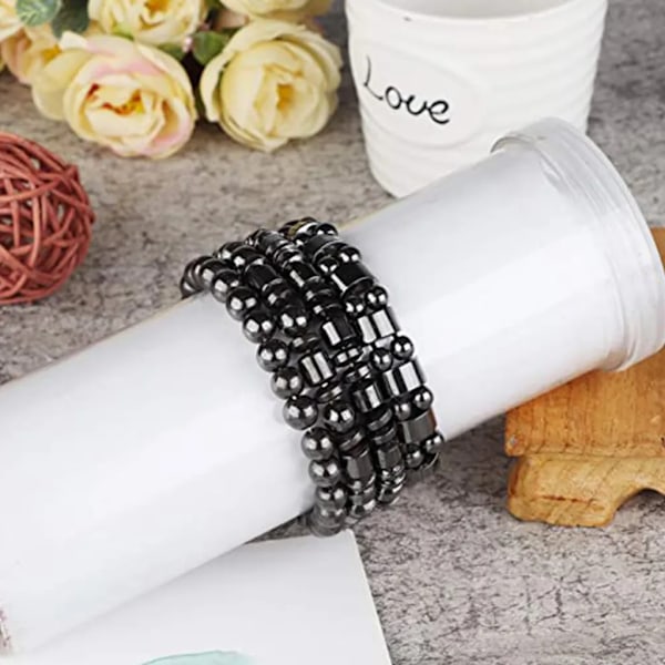 Hematit Magnetterapi Armband Set för Artritsmärta Lindring, Hälsosmycken för Kvinnor.