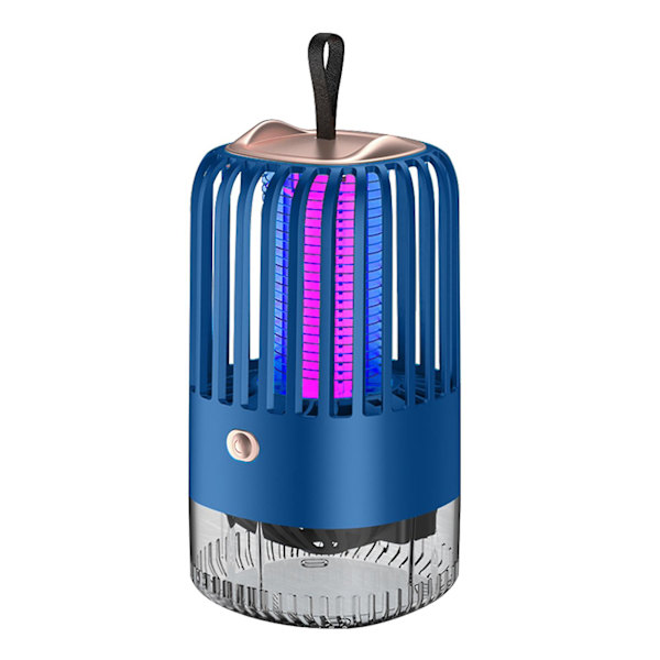 Liten myggdödande lampa med transparent låda, laddningsbar insektsfälla för vardagsrum och hem (laddningstyp, blå)