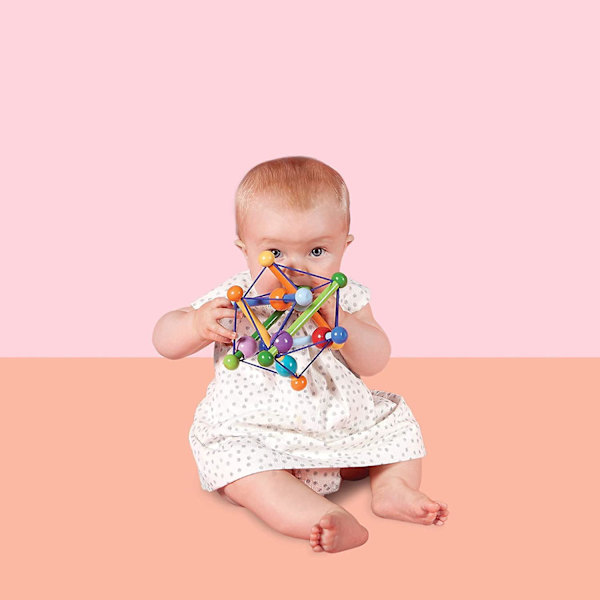 Dww-Toy Color Burst Skallra och Tandning Grepp Aktivitetsleksak, 15,25 x 15,25 x 15,25 centimeter