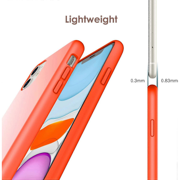 Silikonfodral för iPhone 11 (2019) 6,1 tum, Silkeslen Yta Helkroppsskyddande Fodral, Stötsäkert Omslag med Mikrofiberfoder, Kryddig Orange