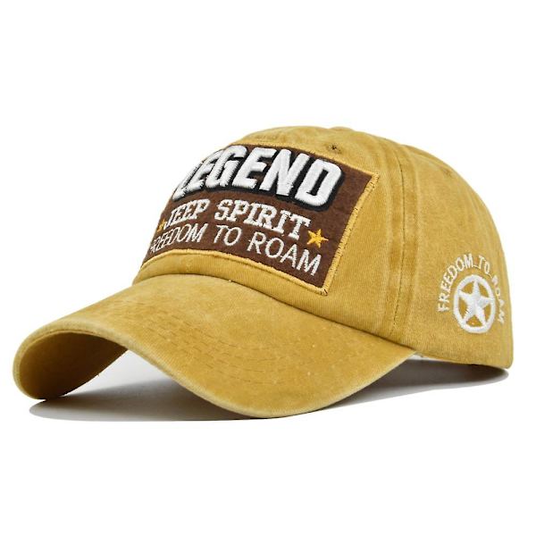 Tredimensionell broderad legend broderad basebollkeps broderad toppig keps tvättad för att göra gammal solskärm böjd brätte hatt