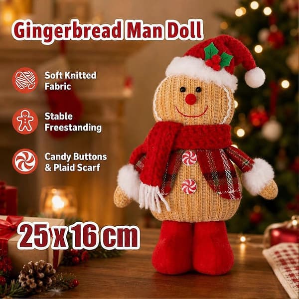 Julplyschdocka Pepparkakskock Figur Dekor Polyester Bomull Premium Men's Figurine