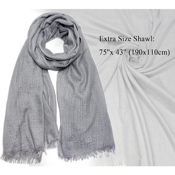 Kvinder Sommer Tørklæder Letvægts Stor Lang Gaze Sjal Linned Strand Wrap Plain 7543,Grå