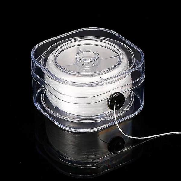 Pärla 0,6 mm slitstark pärltråd (vit, 80 meter/rulle), används för att tillverka smyckesarmband, trä pärltråd