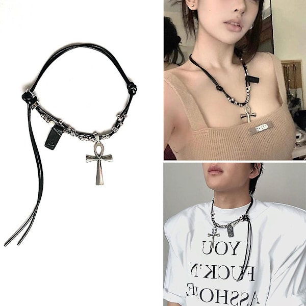 Krusifiks anheng halskjede Hip Hop Fashion Clavicle Chain Smykker Religiøse