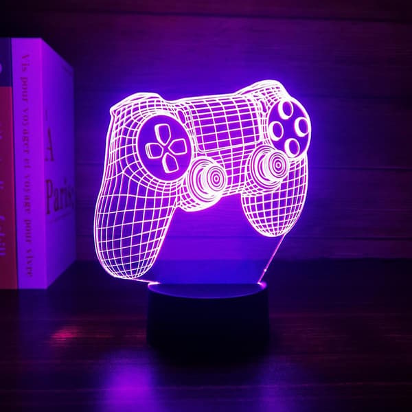 Videospelskontroll Lampa Nattljus 3d Illusion Game On