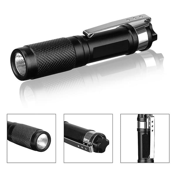 Liten LED-lommelykt med klips