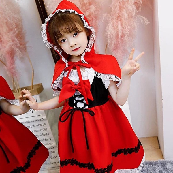 Xmas jul barnkläder flickor lilla rödluvan kostym (160cm, Ny liten röd)  f6a5 | Fyndiq