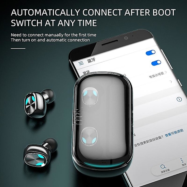 Nyeste trådløse Bluetooth-hodetelefoner 9d Hifi Stereo In-ear Tws-ørepropper Støyreduksjon Sportsheadset med ladeetui