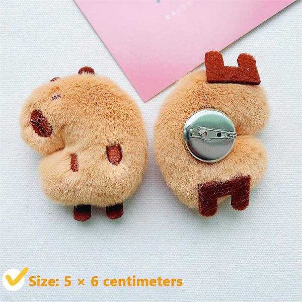 Kreativ blød plysdyr Capybara plys broche legetøj tegneserie sød broche（A4）