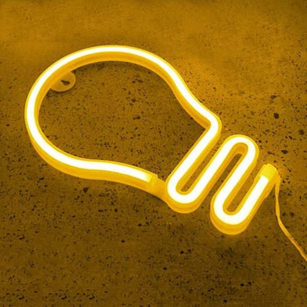 Neon skyltarNeon väggskyltNeonljus för sovrum barnrum hotell batteri/USB-driven (färg)