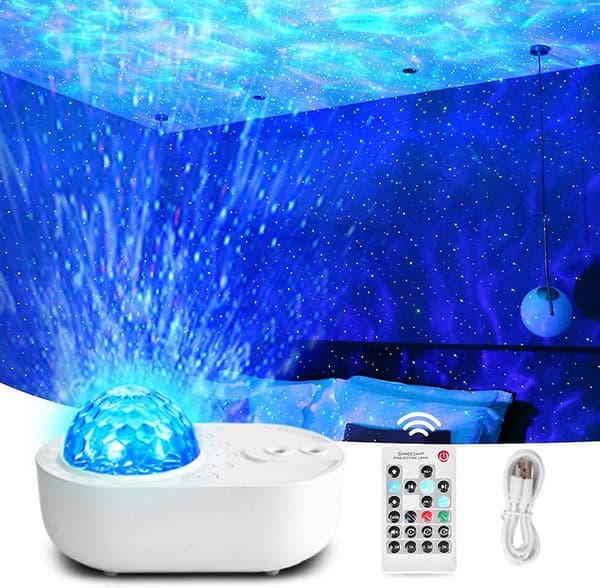Stjerneprojektor med timer-slukfunktion, Bluetooth og fjernbetjening