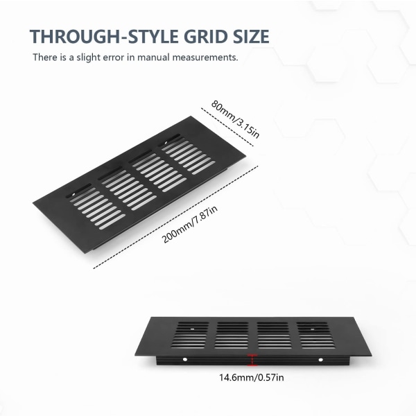 Ventilationsgaller 2 st (80mm*200mm)