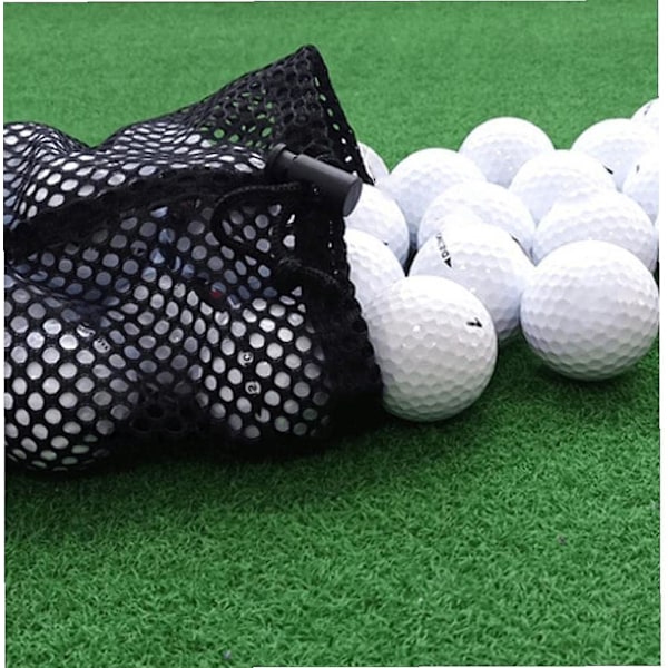 Golfballposer 2 stk Nylon Nylon Snøring Nett Oppbevaringspose 22*20cm