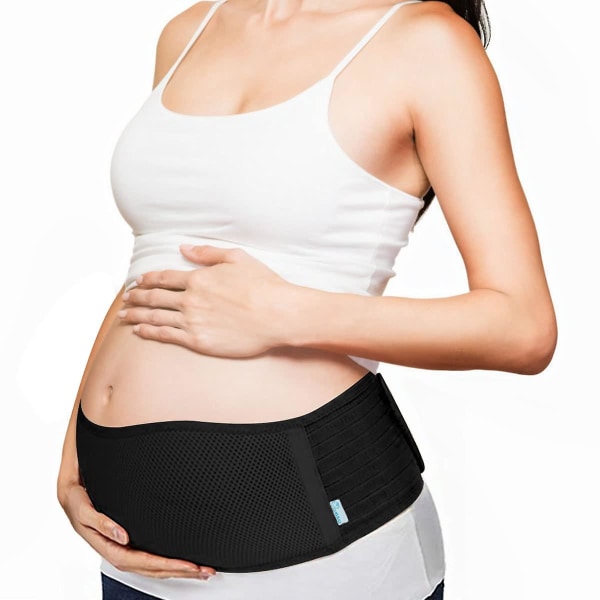 Gravid magbälte gravidbälte, 1,3 m lätt bäcken/midja/rygg/bukstöd, gravidbälte (svart)