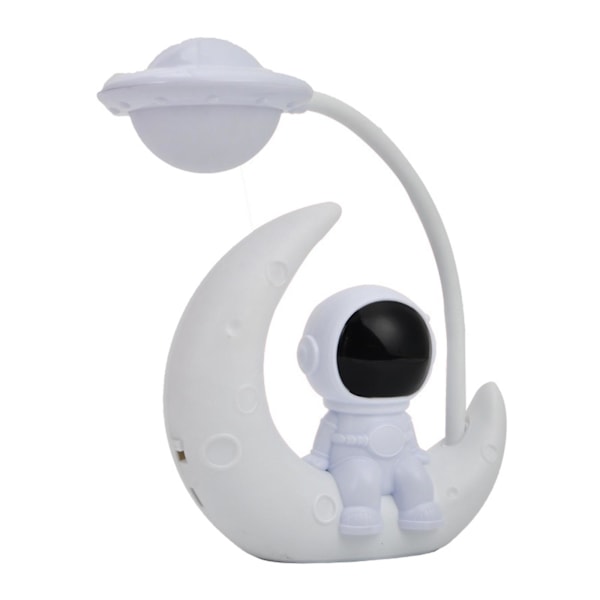 Spaceman Lampe Astronaut LED Bordlampe Trådløs Sengebordslampe Til Hjem Soveværelse Børn Drenge Fødselsdagsgaver, Hvid
