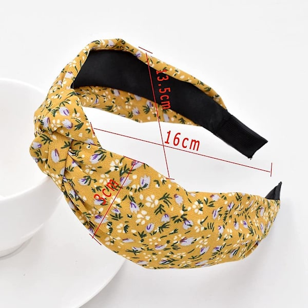 Blomsterpannband för kvinnor 4-pack blandade tyghårband elastiska knuthårband