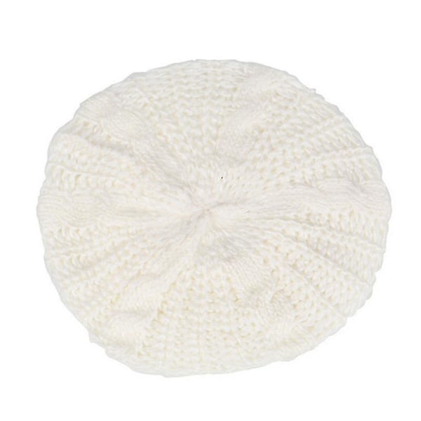 Kvinners strikkede slouch beanie lue vinter varm beret hekle sklue (Style7)