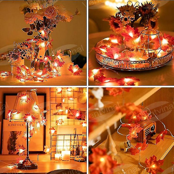 Led dekorative lys 20 ahorn guirlande lys Thanksgiving dekorationer og julelys