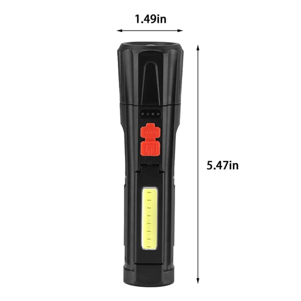 Taskulamppu Led-taskulamppu Sivuvalo Kirkas Taskulamppu LED Ulkoilun Hätätaskulamppu USB-ladattava Teleskooppinen Zoom-taskulamppu（I）