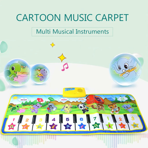 Baby Music Touch Matta 100x36CM Music Piano Keyboard Matta Baby leksaker för bebisar