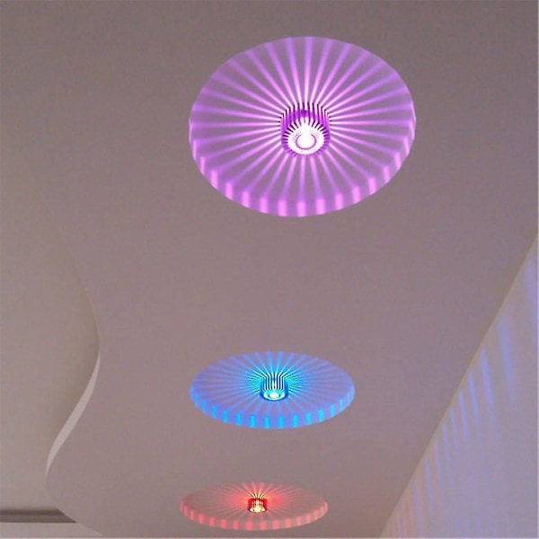 Led væglampe Rgb solsikke 360 graders hul cylinder farverig lampe - perfekt til stue soveværelse trappeopgang