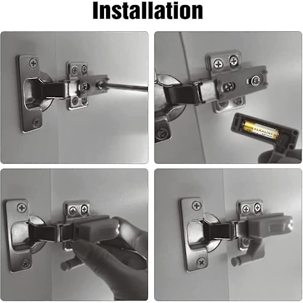 10-pakks Universal Skap-LED, hengsel-sensorlys for skap, garderobe, kjøkken nattlys T