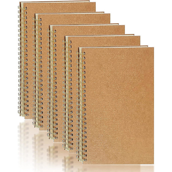 5-pack A5 tomma spiralbundna anteckningsböcker 100 sidor/ 50 blad