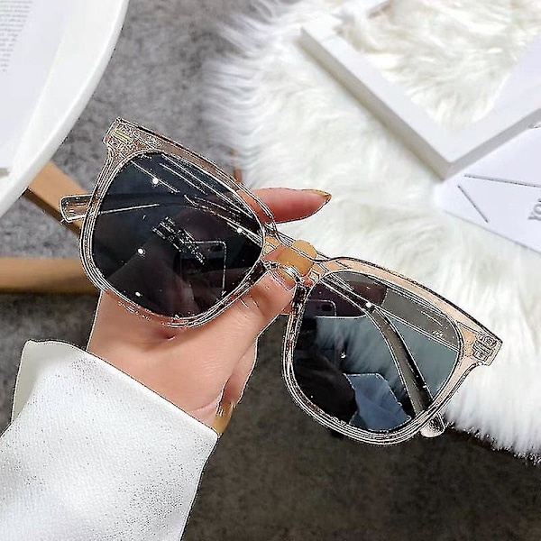 Sommer Firkantede Solbriller Til Dame Fashion Trendy Style Solbriller Vintage Shades Briller Uv400 Beskyttelse Streetwear Briller（C）