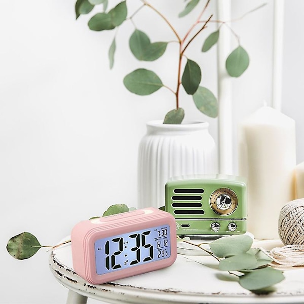 Hem LED Digital Väckarklocka Temperatur & Kalender Snooze Funktion Väckarklocka Ljusstark Bordsur Elektronisk Smart Klocka