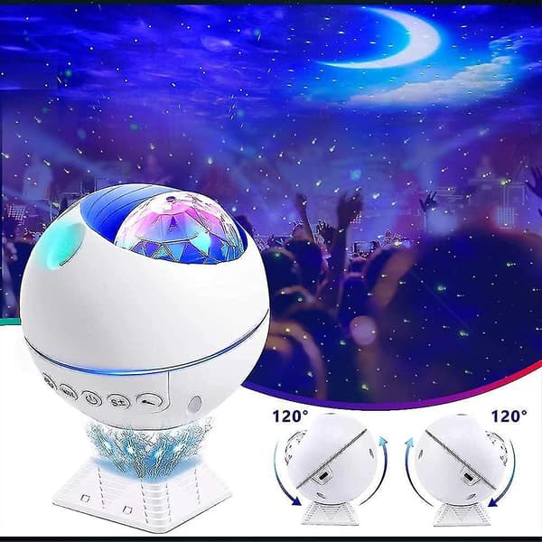 Projektor, acsergery 3 i 1 LED-projektor Ocean Wave-projektor USB Starry