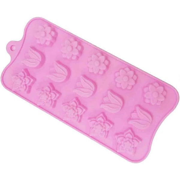 Fondant- och marsipanformar, Silikonform för chokladkaka och fondant, Tulpanblommönster Säker Fondantform för bakning, Används för jul, födelsedag, etc.