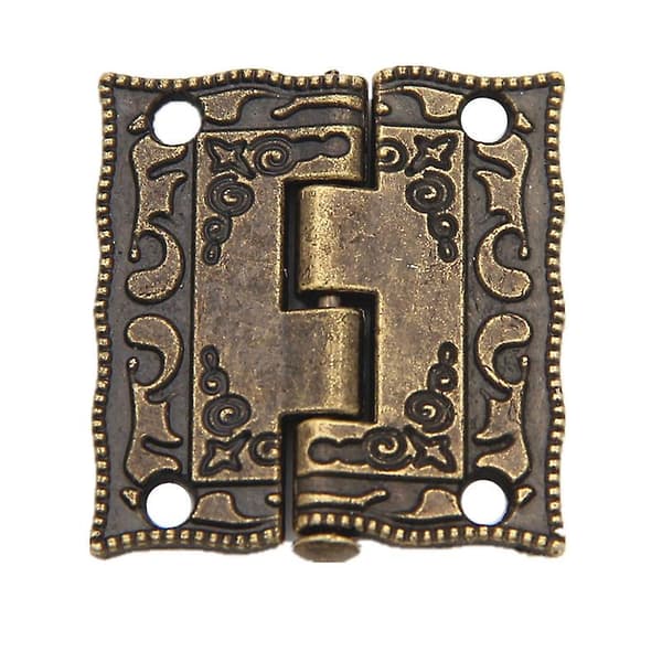Dww-Set med 4 mini-gångjärn i retrostil 36 x 23 mm brons