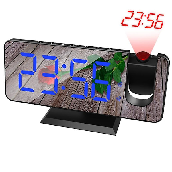 LED-väckarklocka med digital display, stor skärm, projektionsklocka, spegelväckarklocka, projektion