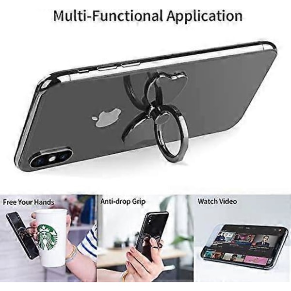 Telefonringhållare och Handgrepp 360 Justerbar Finger Metallstativ Bilhållare Universal för iPhone Mobila Smartphones Surfplattor XR Xs Max 8 7 6 6s 5s plus