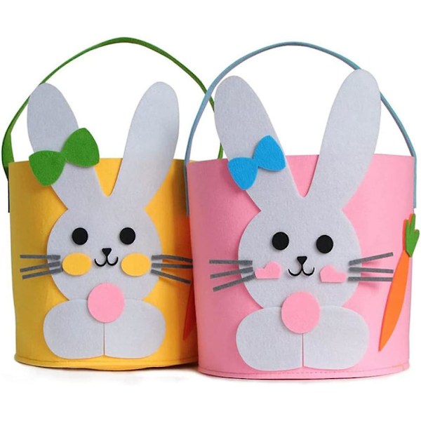 2pcs Easter Egg Hunt Easter Egg Hunt Easter Bunny Basket Bags for Kids Rabbit Totes